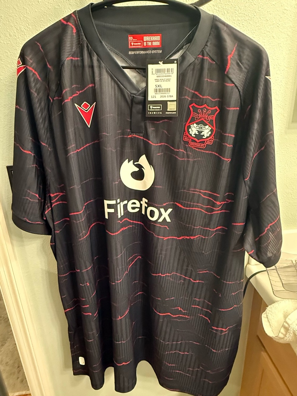 Wrexham AFC 26/27 The Slate Black Authentic Away Shirt - UK 5XL FITS LIKE 3XL
